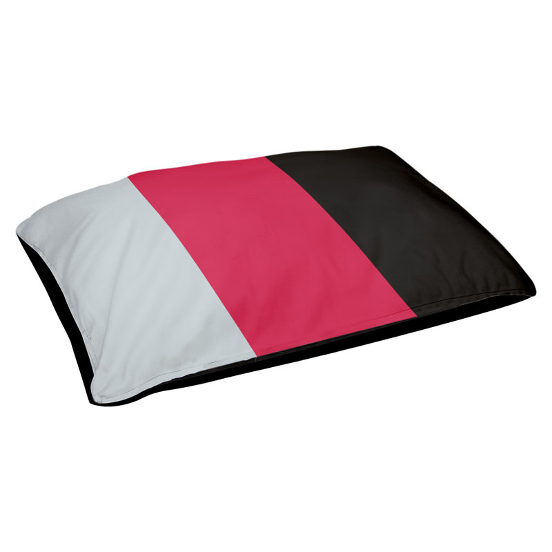Coussin Golden State, Grand (l 40 po x P 30 po x H 14 po), Rouge / argent / noir