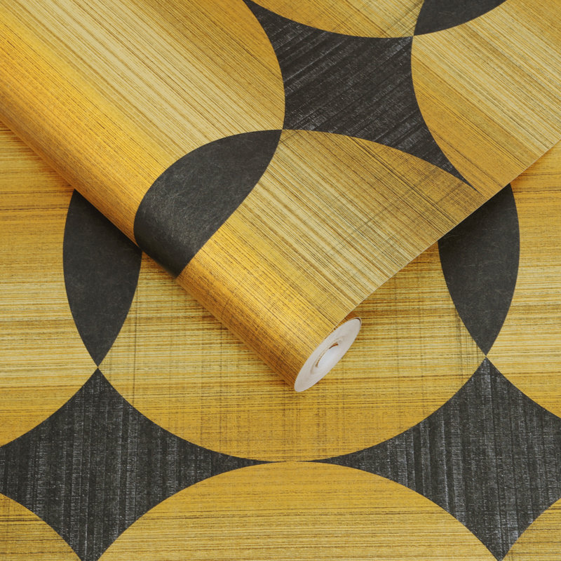 Papier peint à rayures Acacia, Jaune