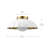 1-Light Matte White Flush Mount Ceiling Light with Glass Interior Shade