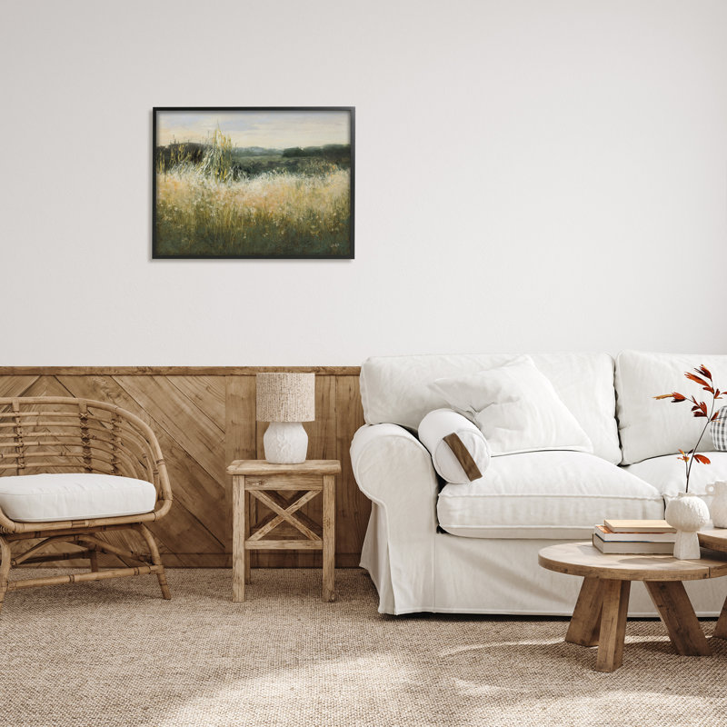 «Abstract Grassland» par Julia Purinton, H 24 po x l 30 po x P 1,5 po, Giclée encadrée noir minuit