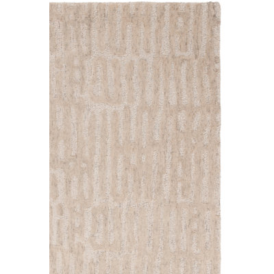 Tapis beige en laine / coton touffeté à la main Hopley