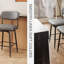 Ensemble de 2 tabourets de bar rotatifs à 360 ° avec tabourets de bar avec coussins en cuir et supports en fer, convenant à divers endroits tels que les cuisines, les restaurants, les bureaux, etc.