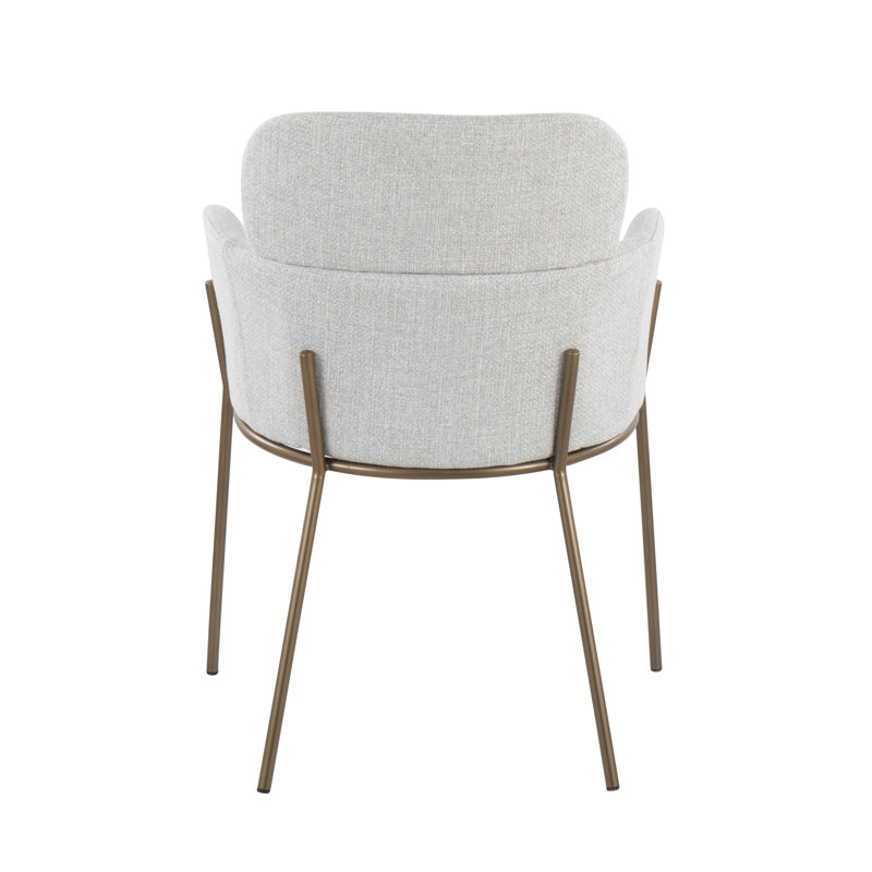 Adinah 18'' H Upholstered Armchair, Blue, Antique Brass