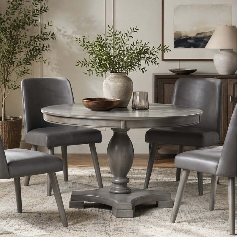 Gray Oak Finish Dining Table