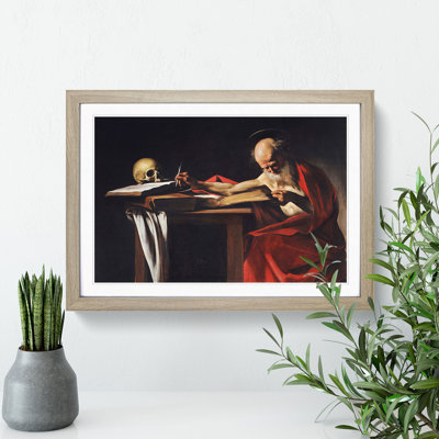 Saint Jerome Writing by Caravaggio - Picture Frame Painting on MDF