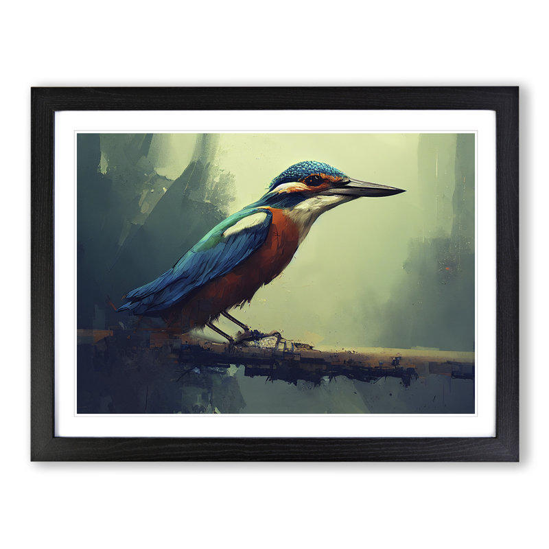 Kingfisher Bird Vol.3 - Framed Print, Black, 46cm H x 64cm W x 2cm D