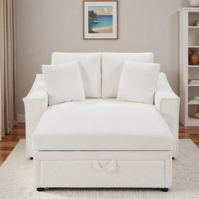 Modern Chaise Sofa With Pillows And Hidden Storage Space