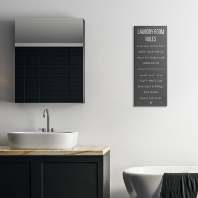 Gray Rules of Laundry Room Canvas, design by Julia Frost