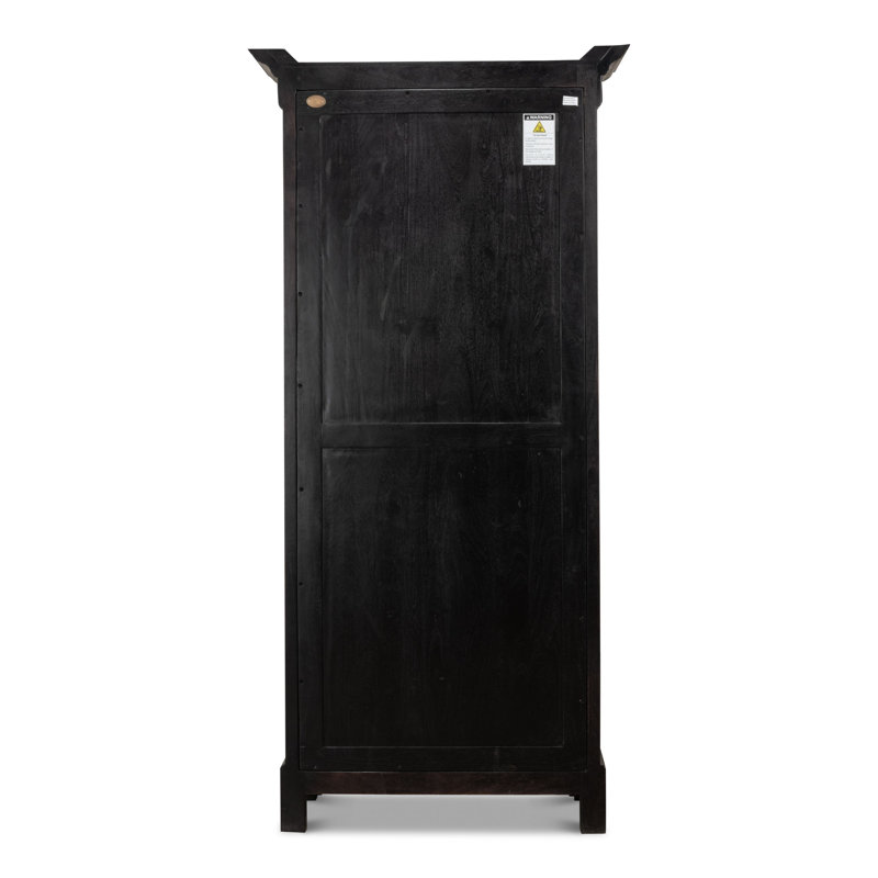 Ebony Black Adjustable Wood Traditional Bookcase