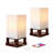 Maxwell 14 in. LED Bedside Table Lamp with Fabric Square Shade Bundle (Set of 2)-104311728-104311729