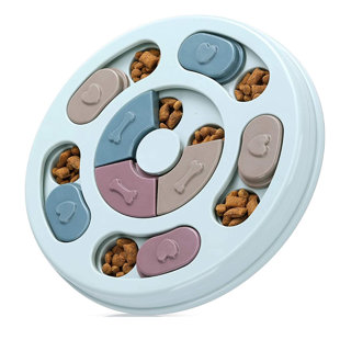 Random Color Three Layer Pet Placemat, Rotating Dog Slow Feeding