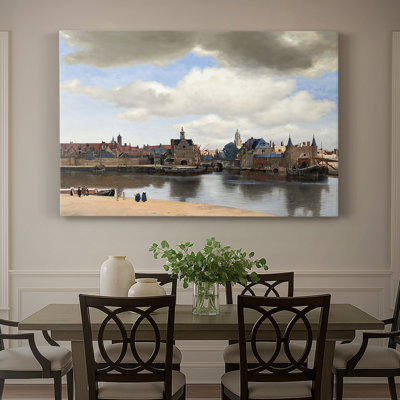 Vue de Delft - Galerie de Jean Vermeer - Toile tendue avec châssis - 1660 - 1661