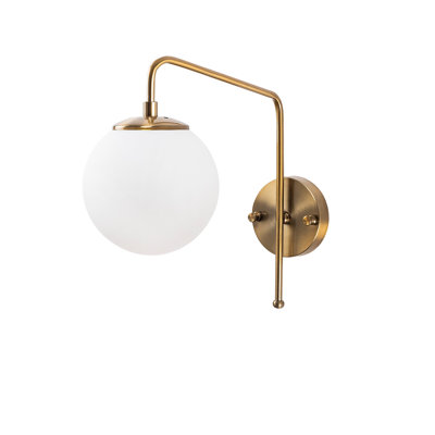 Vintage Wall Lamp, Copper Metal Body with Glass Cap, 11.8 x 12.6 x 12.6 inches | E14 Socket, Max 40W Bulb (Not Included) | Modern Scandinavian Design, Perfect for Hotels & Home Decor