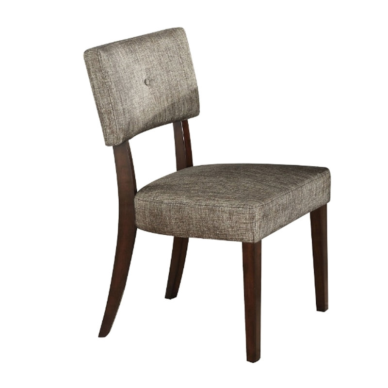 Chaise d'appoint en tissu gris (2) avec finition - pour un repas élégant et confortable