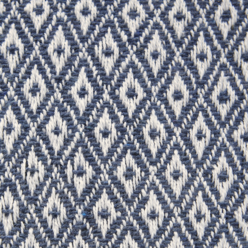 Anoka Geometric 100% Cotton Table Runner, French Blue