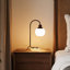 Abat-jour sphérique en verre 20 po et lampe de table en marbre, ampoule incluse-758795419