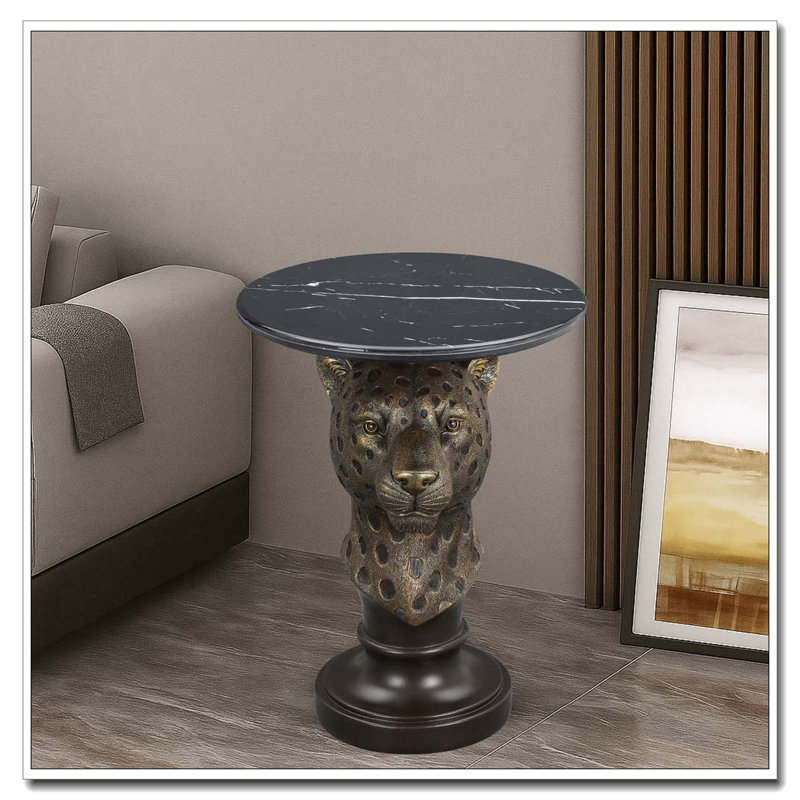 Tables d'appoint de table d'appoint, Brun antique-léopard