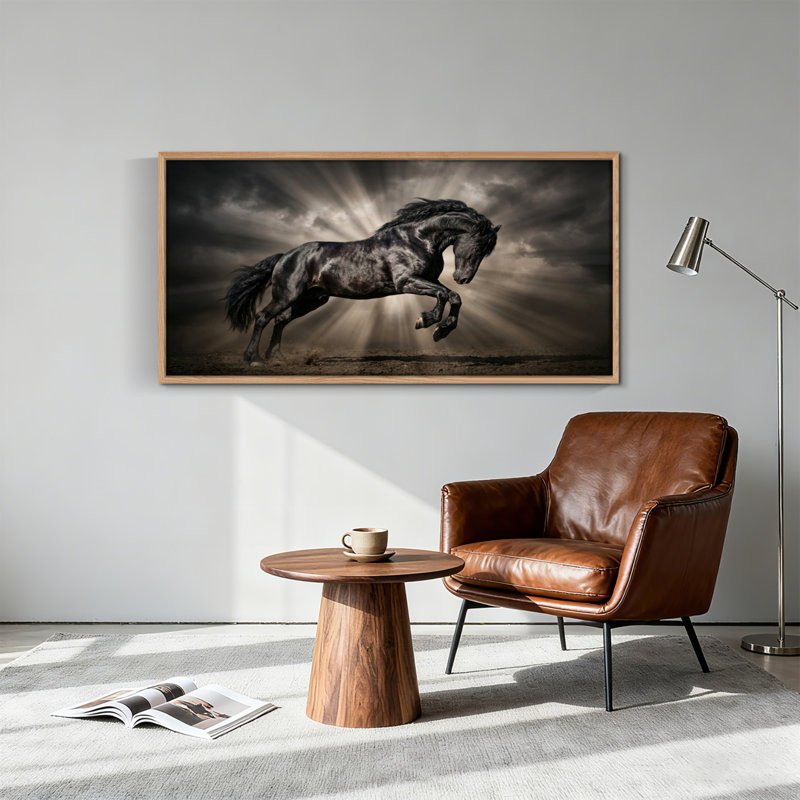 Tableau encadré sur toile représentant un cheval spectaculaire (1 pièce), 147 x 71 cm, 58 po x 28 po