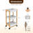 Vestra 3-Tier Wood Rolling Cart with Wheels