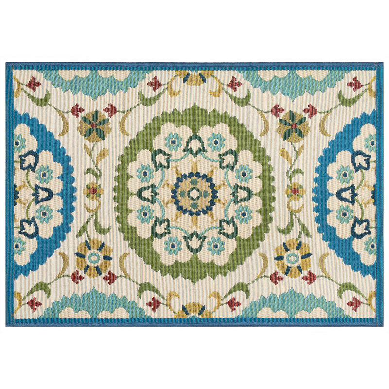 Tapis intérieur / extérieur Shelton Suzanie, Rectangle 2 pi 4 po x 3 pi 11 po