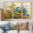 Toile avec cadre flottant or