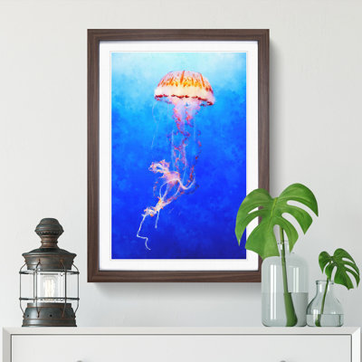 Orange Jellyfish - Picture Frame Painting Print
