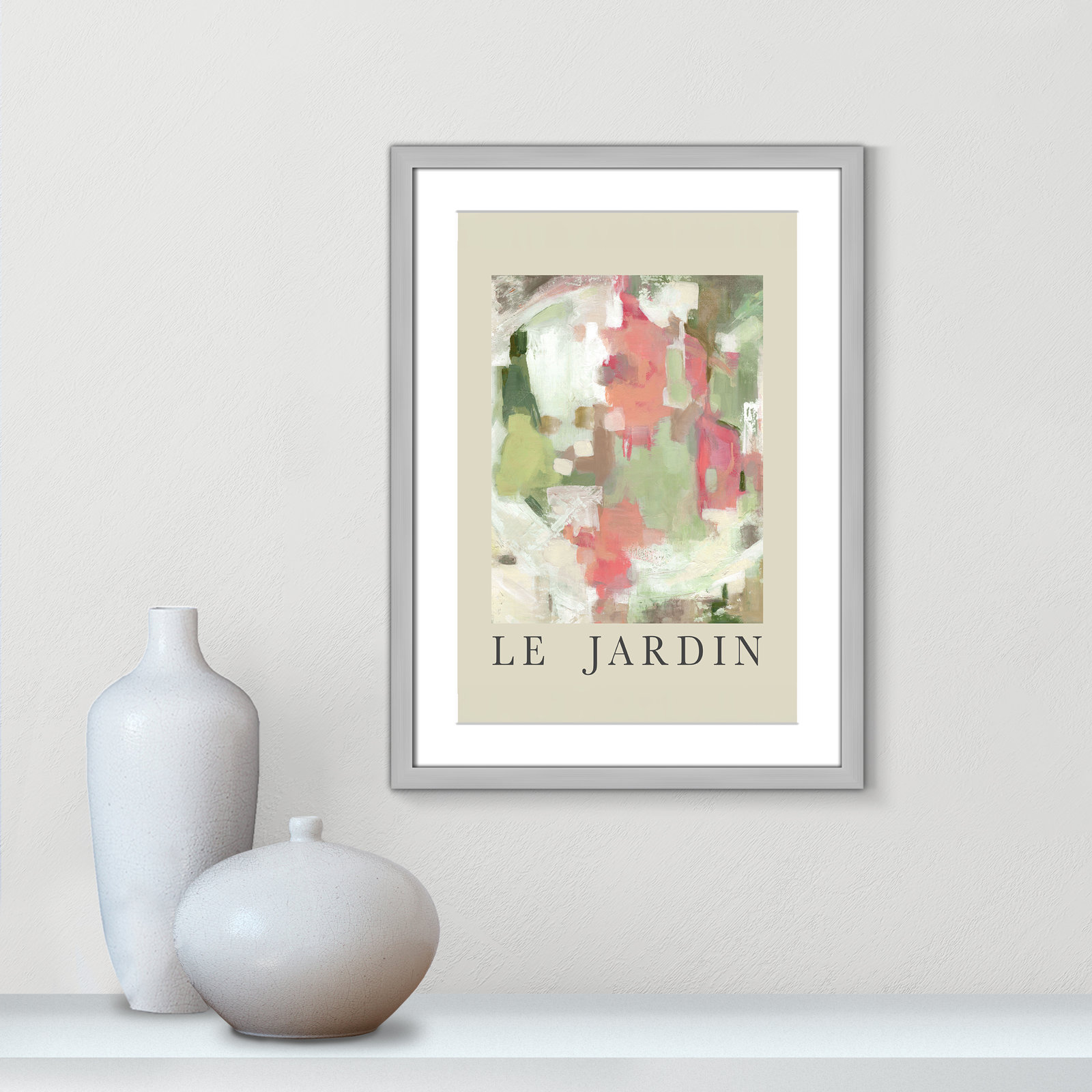 Botanical Poster Collection " Le Jardin " by Carol Robinson, Yes, 23" H x 17" W x 1.25" D, Silver Single Picture Frame
