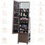 Armoire à bijoux, miroir sur pied pleine grandeur, rangement pour bijoux avec écran tactile et miroir de coiffeuse rotatif, armoire à bijoux verrouillable avec roulettes-1619620625