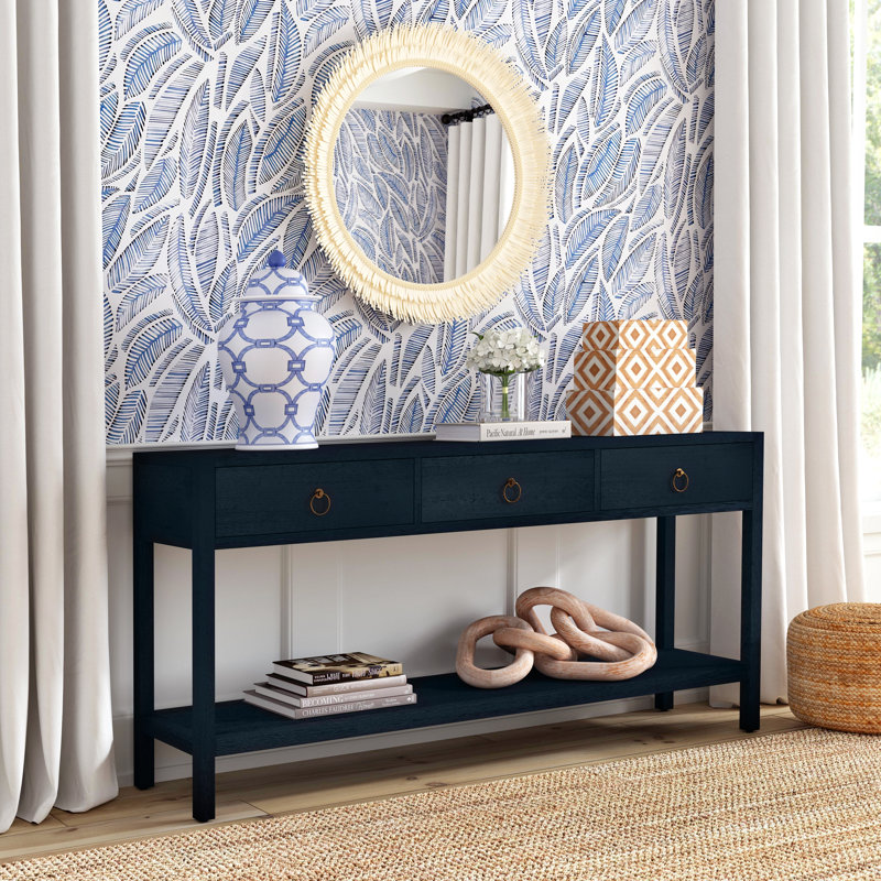 Lark 3 Drawer 65" Console Table, Navy Blue