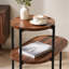 Petites tables basses Canapé moderne à 2 niveaux avec tablette de rangement et tables de bout en bois Tables de chevet (brun noyer)