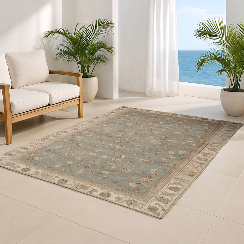 Tapis gris d'intérieur et d'extérieur Tabriz, Rectangulaire 2 pi x 3 pi