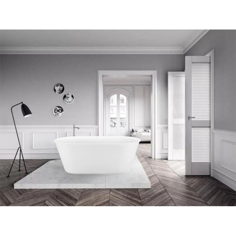 59'' x 28.4'' Freestanding Soaking Acrylic Bathtub