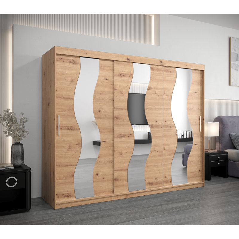 Callazo 3 Door Manufactured Wood Wardrobe, Artisan Oak