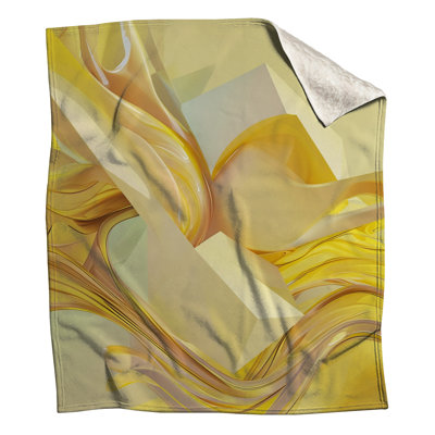 Yellow Swirling Shapes Blankets