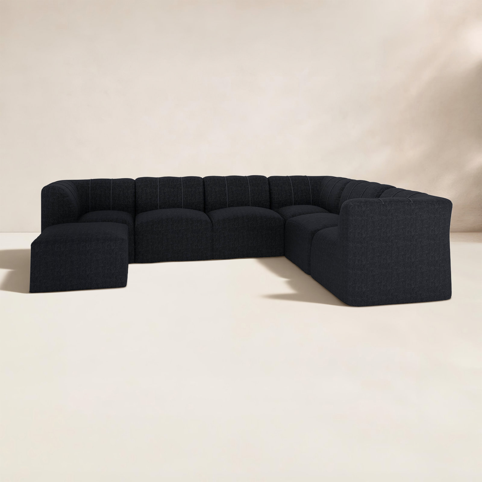 Praia 7-Person Sunbrella® Patio Seating Group, Canvas Black Sunbrella® Canvas