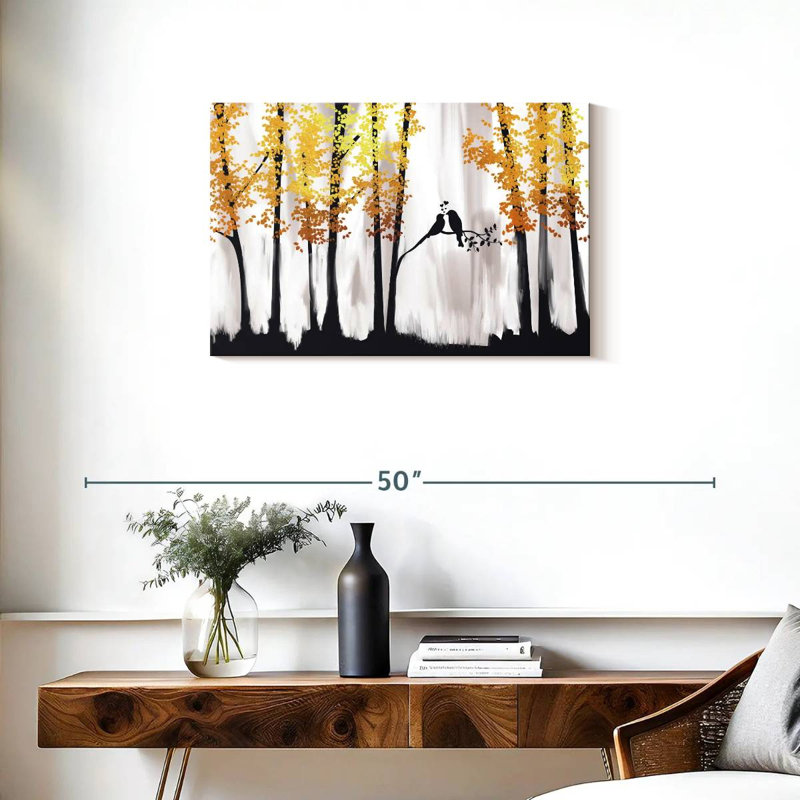 Alvord Golden Forest Birds, H 20 po x l 30 po