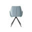 Chaise avec accoudoirs en cuir bleu clair et finition noire avec pivot SEGISMunda