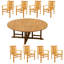6 Seats 7 Pcs Grade-A Teak Wood Dining Set: 72" Round Table And 6 Cahyo Stacking Arm Chairs #11CH1706-121716872