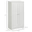 Armoire de cuisine, armoire de cuisine autoportante avec 2 portes, tablettes réglables pour la salle à manger, blanc