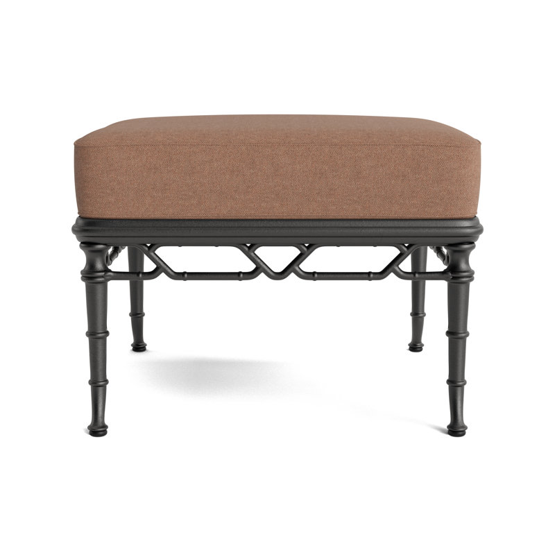 Calcutta Outdoor Ottoman, Textured Pewter, Fushion Clay