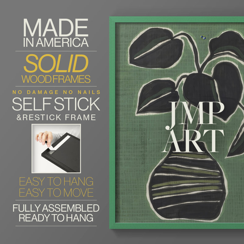 Jade Potted Palm II Framed Print - Solid Wood, Green, 30" H x 24" W