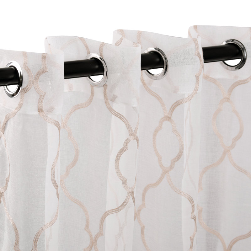 Paire de rideaux transparents avec œillets Junious, l 52" x L 84", Champagne