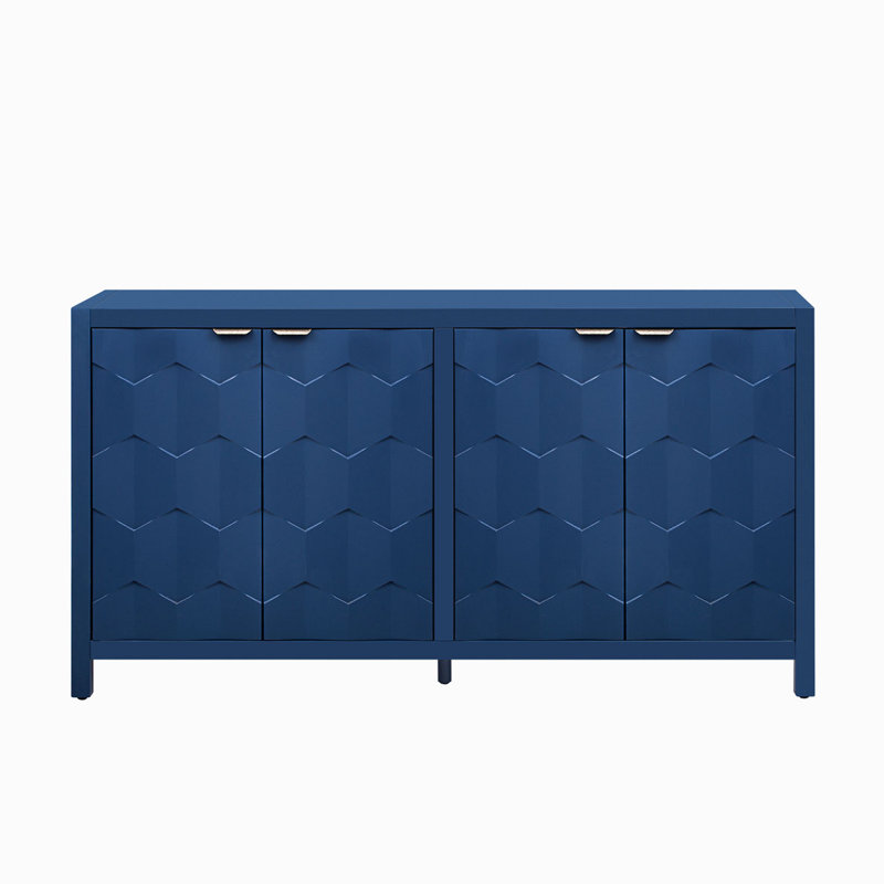Console de rangement en bois, Bleu marine