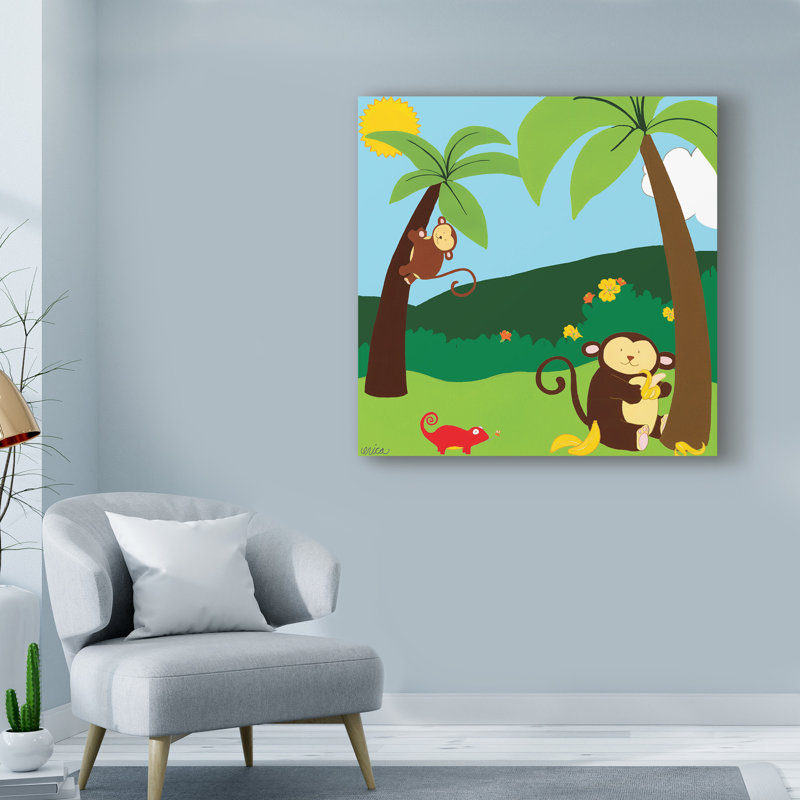 « jungle jamboree ii », art sur toile, H 35 po x l 35 po x P 2 po