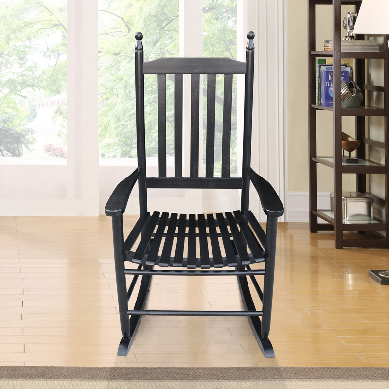 Chaise berçante en bois, Noir