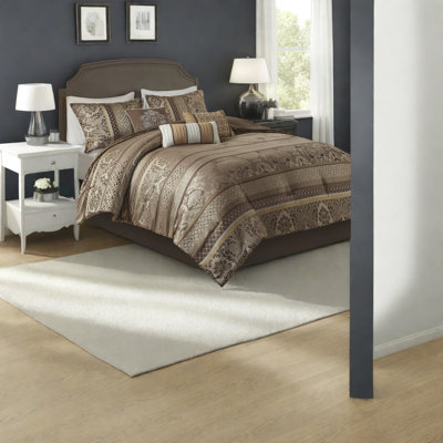 Ensemble de literie luxueux en jacquard, ensemble de grand lit en polyester, design moderne