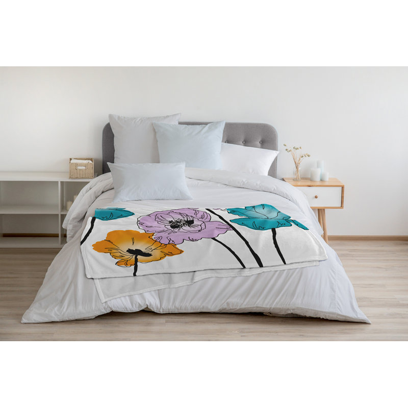 Couverture polaire Flora and Fauna, L 60 po x L 80 po, Lilas