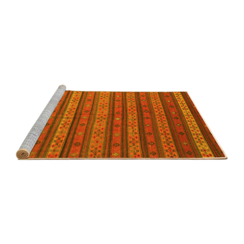 Tapis contemporains jaunes lavables à la machine 839, Carré 5 pi
