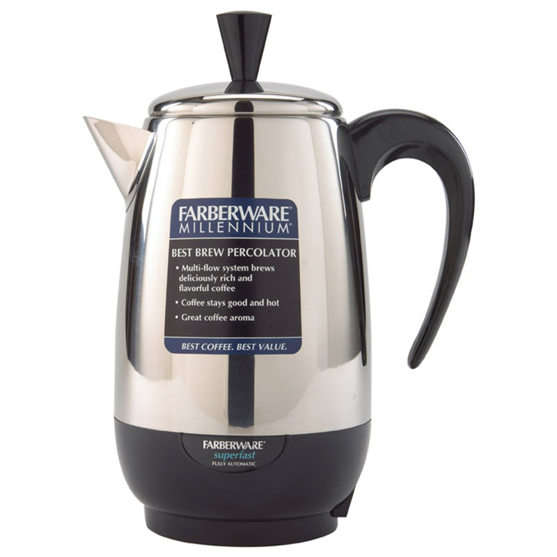 Farberware 8 cups Black/Silver Percolator