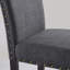 Ensemble de salle à manger 3 pièces: table de bar ronde 36 po et 2 chaises de pub cloutées en tissu gris-1243633902